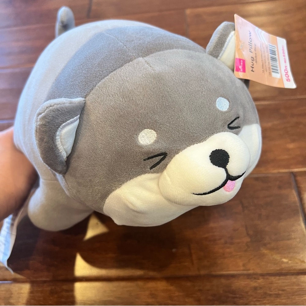 Shiba Inu Dog Gray and White Plush Dog Pillow